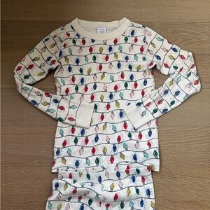 Hanna Andersson Like-new Size 10 Holiday Lights Pajamas. Organic Cotton.